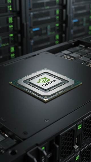 A chip mounted on a server board, shallow depth of field.