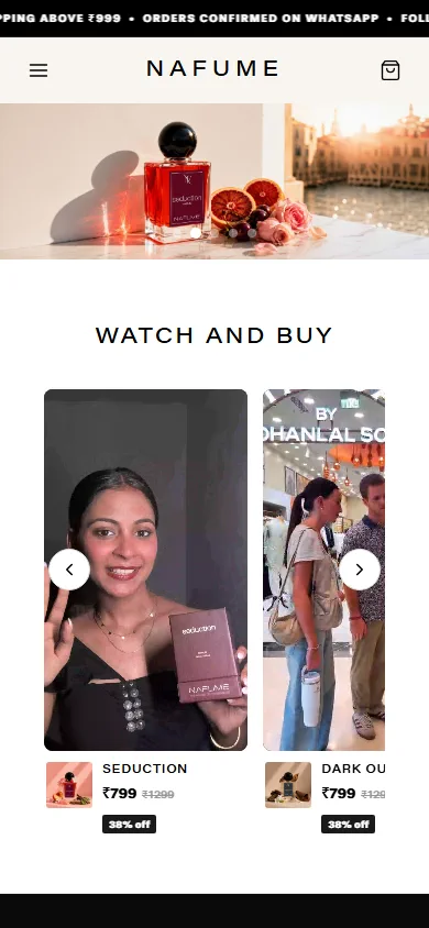 NAFUME mobile storefront